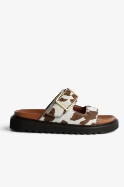 Zadig & Voltaire Cecilia Alpha Cow Sandals Flash