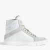 Zadig & Voltaire ZV1747 High Flash High-Top Crinkled Sneakers White