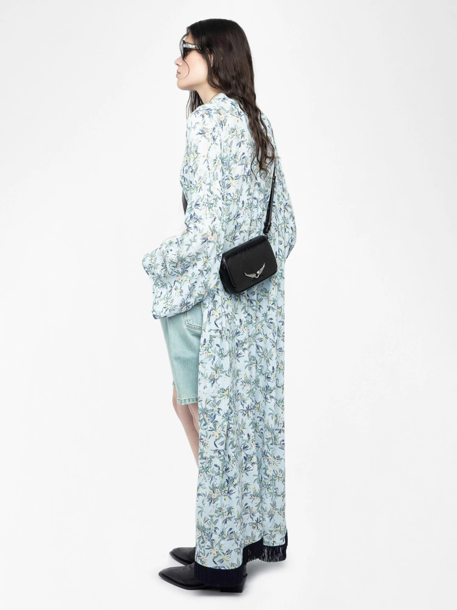 Zadig & Voltaire Long Viscose Floral Blue Kimono Cloud - Image 2