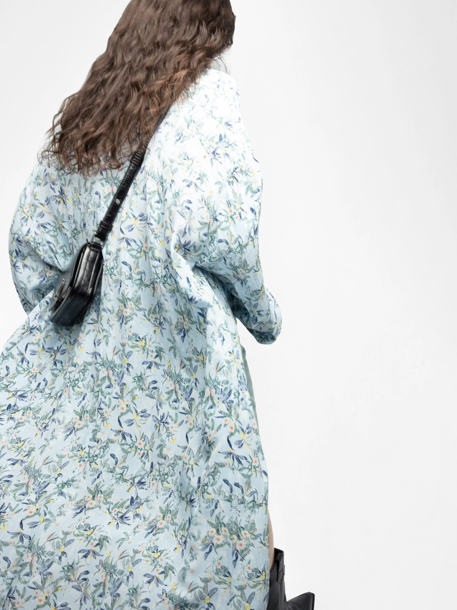 Zadig & Voltaire Long Viscose Floral Blue Kimono Cloud - Image 5