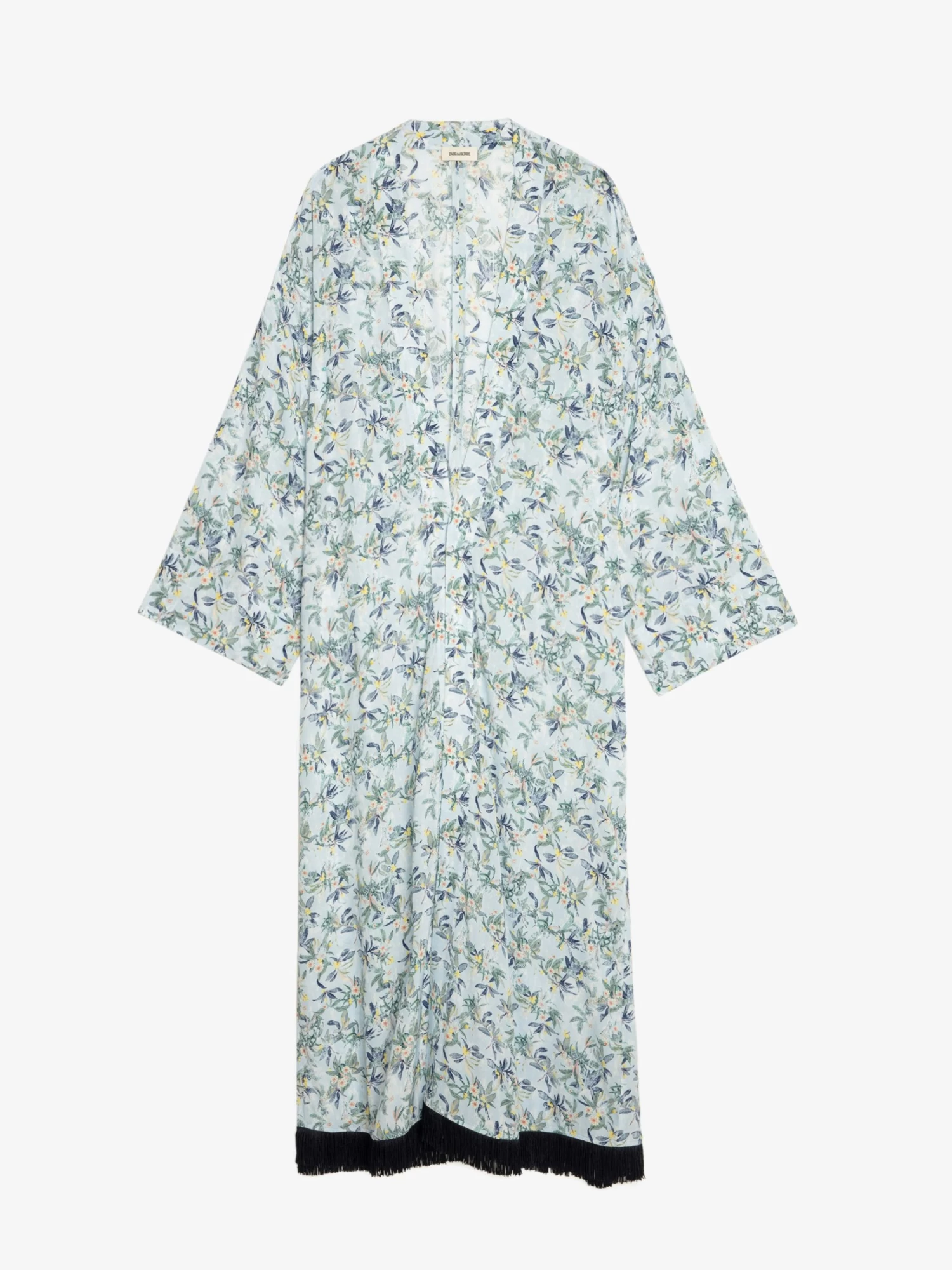 Zadig & Voltaire Long Viscose Floral Blue Kimono Cloud - Image 6